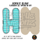 Letter H Teal Notebook Paper acrylic blank, Acrylic & UV DTF Print