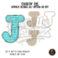 Letter J Teal Notebook Paper shaker set acrylic blanks