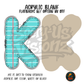 Letter K Teal Notebook Paper acrylic blank, Acrylic & UV DTF Print