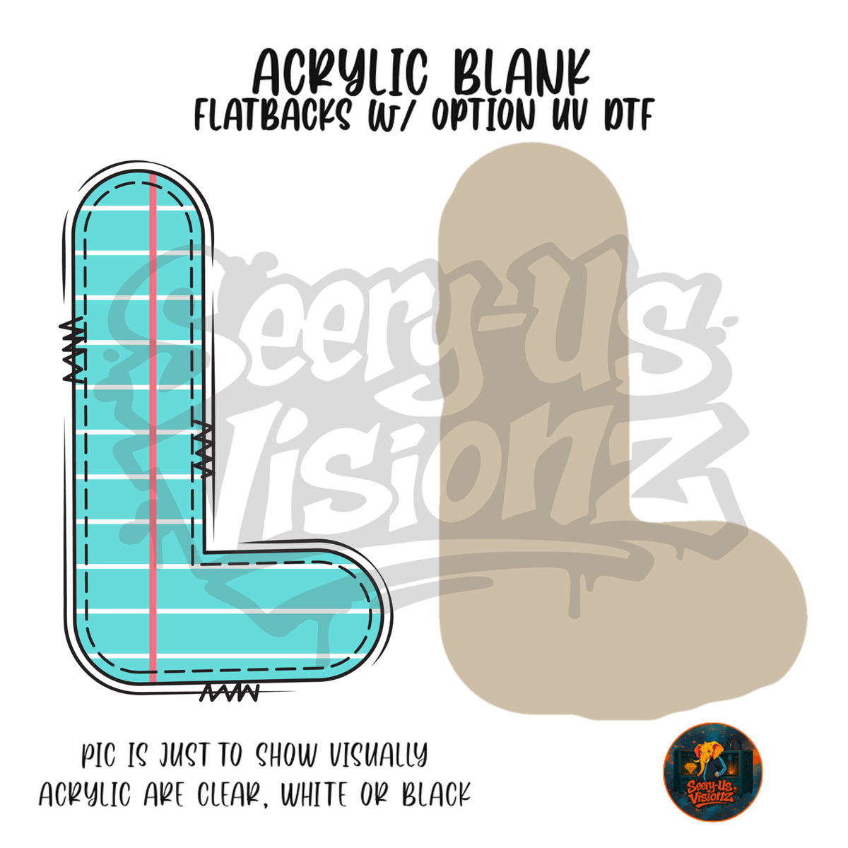 Letter L Teal Notebook Paper acrylic blank, Acrylic & UV DTF Print