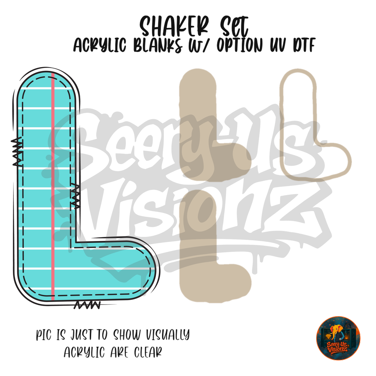 Letter L Teal Notebook Paper shaker set acrylic blanks