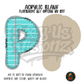 Letter P Teal Notebook Paper acrylic blank, Acrylic & UV DTF Print
