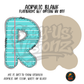Letter R Teal Notebook Paper acrylic blank, Acrylic & UV DTF Print