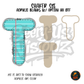 Letter T Teal Notebook Paper shaker set acrylic blanks