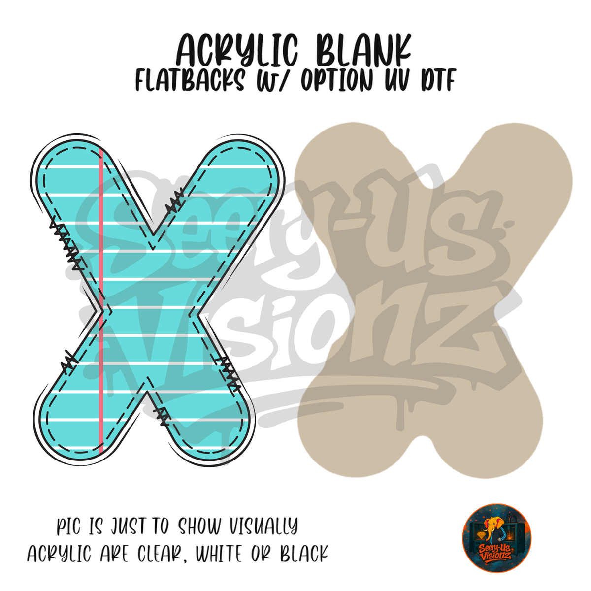 Letter X Teal Notebook Paper acrylic blank, Acrylic & UV DTF Print