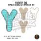Letter Y Teal Notebook Paper shaker set acrylic blanks