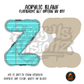 Letter Z Teal Notebook Paper acrylic blank, Acrylic & UV DTF Print