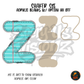 Letter Z Teal Notebook Paper shaker set acrylic blanks