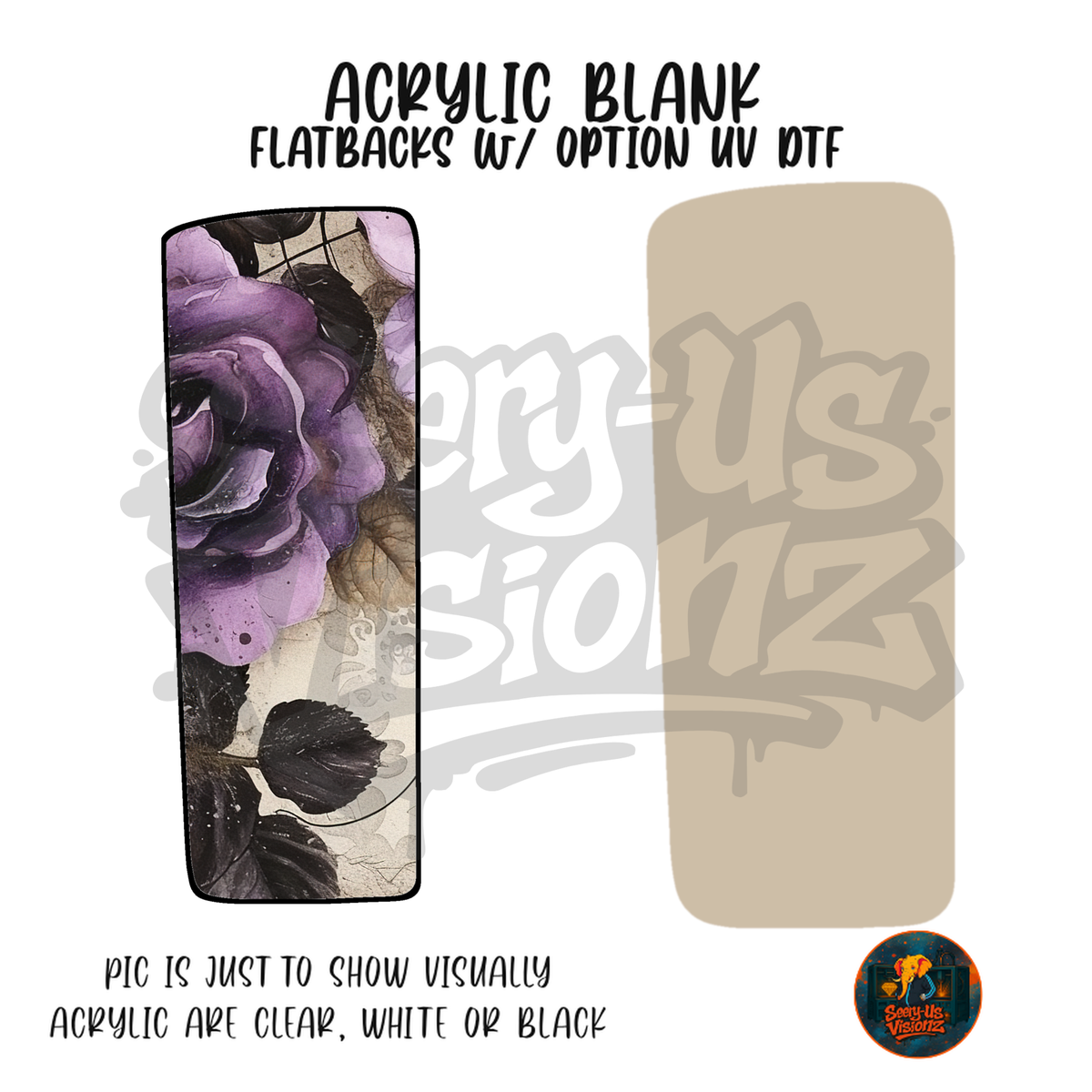 Letter I Purple Rose acrylic blank, Acrylic & UV DTF Print