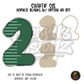Number 2 Green Stitched Stripe shaker set acrylic blanks