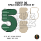 Number 5 Green Stitched Stripe shaker set acrylic blanks