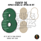 Number 8 Green Stitched Stripe shaker set acrylic blanks