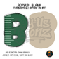 Letter B Green Stitched Stripe acrylic blank, Acrylic & UV DTF Print