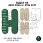 Letter H Green Stitched Stripe shaker set acrylic blanks