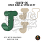 Letter J Green Stitched Stripe shaker set acrylic blanks