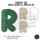 Letter R Green Stitched Stripe shaker set acrylic blanks