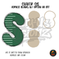 Letter S Green Stitched Stripe shaker set acrylic blanks
