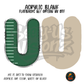 Letter U Green Stitched Stripe acrylic blank, Acrylic & UV DTF Print