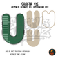 Letter U Green Stitched Stripe shaker set acrylic blanks