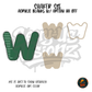 Letter W Green Stitched Stripe shaker set acrylic blanks