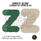 Letter Z Green Stitched Stripe acrylic blank, Acrylic & UV DTF Print