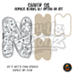 Letter N School Doodle shaker set acrylic blanks