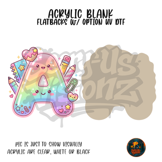 Letter A Pastel Rainbow acrylic blank, Acrylic & UV DTF Print