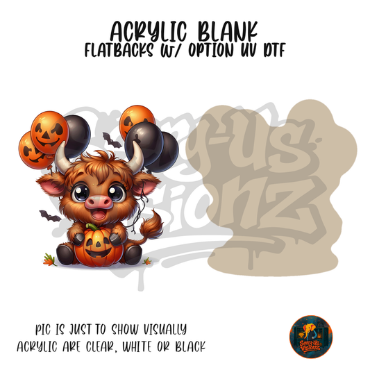 Pumpkin Cow acrylic blank, Acrylic & UV DTF Print