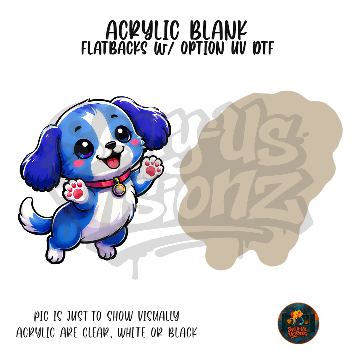 Blue Puppy Waving acrylic blank, Acrylic & UV DTF Print