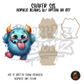 Fuzzy Blue Horned Monster shaker set acrylic blanks