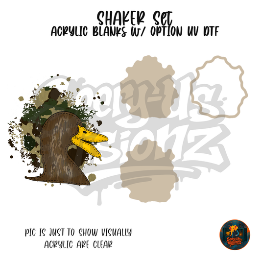Camo Duck Splatter Woodgrain shaker set acrylic blanks