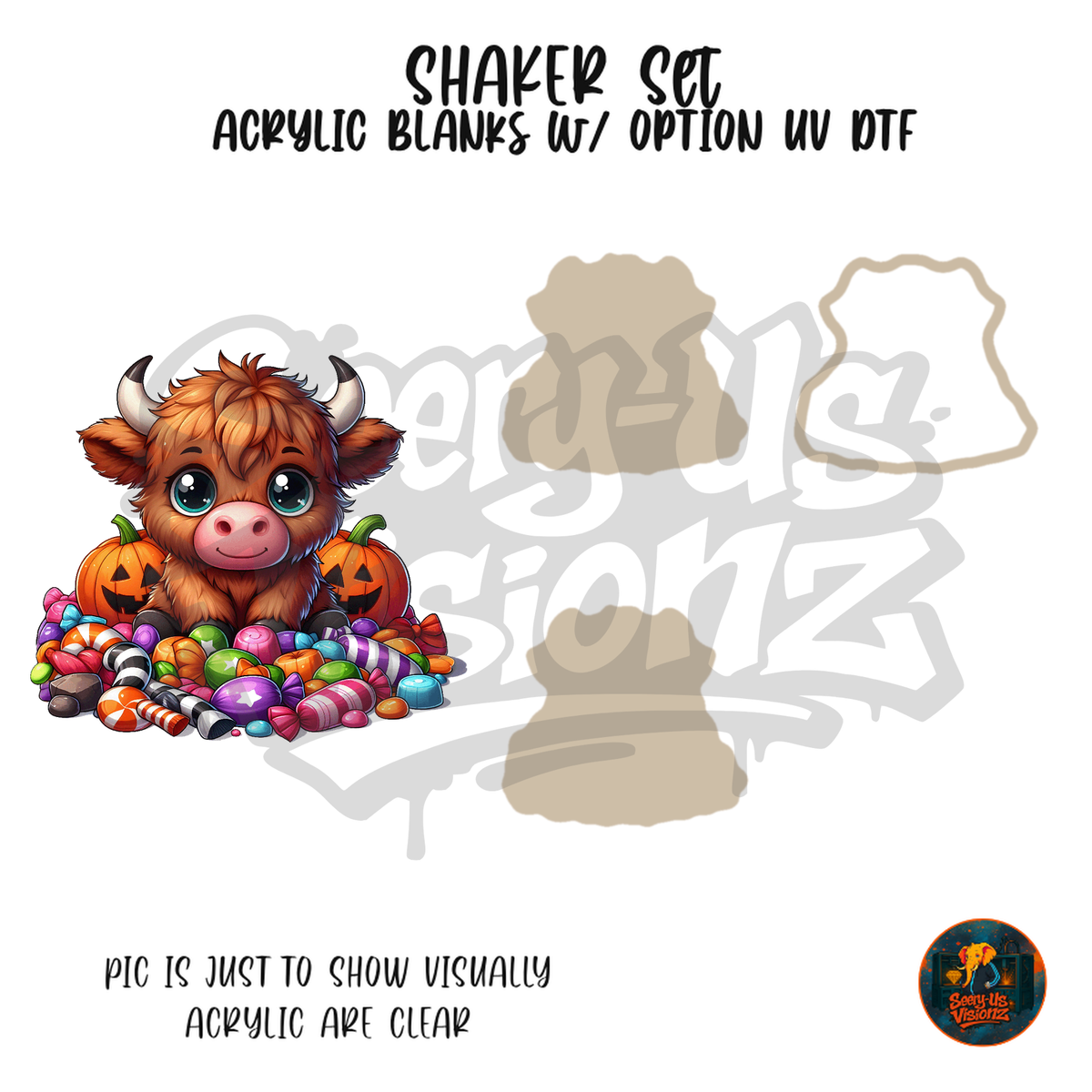Highland Cow Candy shaker set acrylic blanks