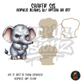 Baby Gray Elephant shaker set acrylic blanks