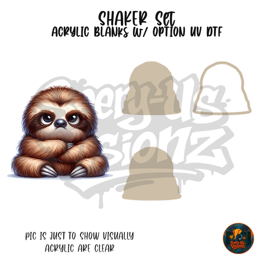 Smirking Sloth shaker set acrylic blanks
