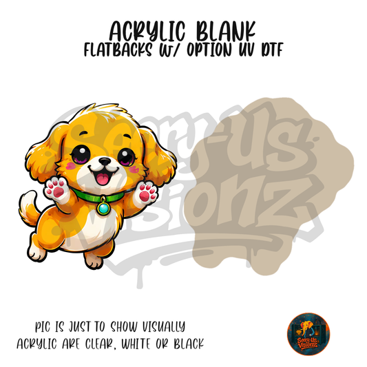 Happy Golden Puppy acrylic blank, Acrylic & UV DTF Print