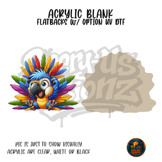 Rainbow Feather Friend acrylic blank, Acrylic & UV DTF Print
