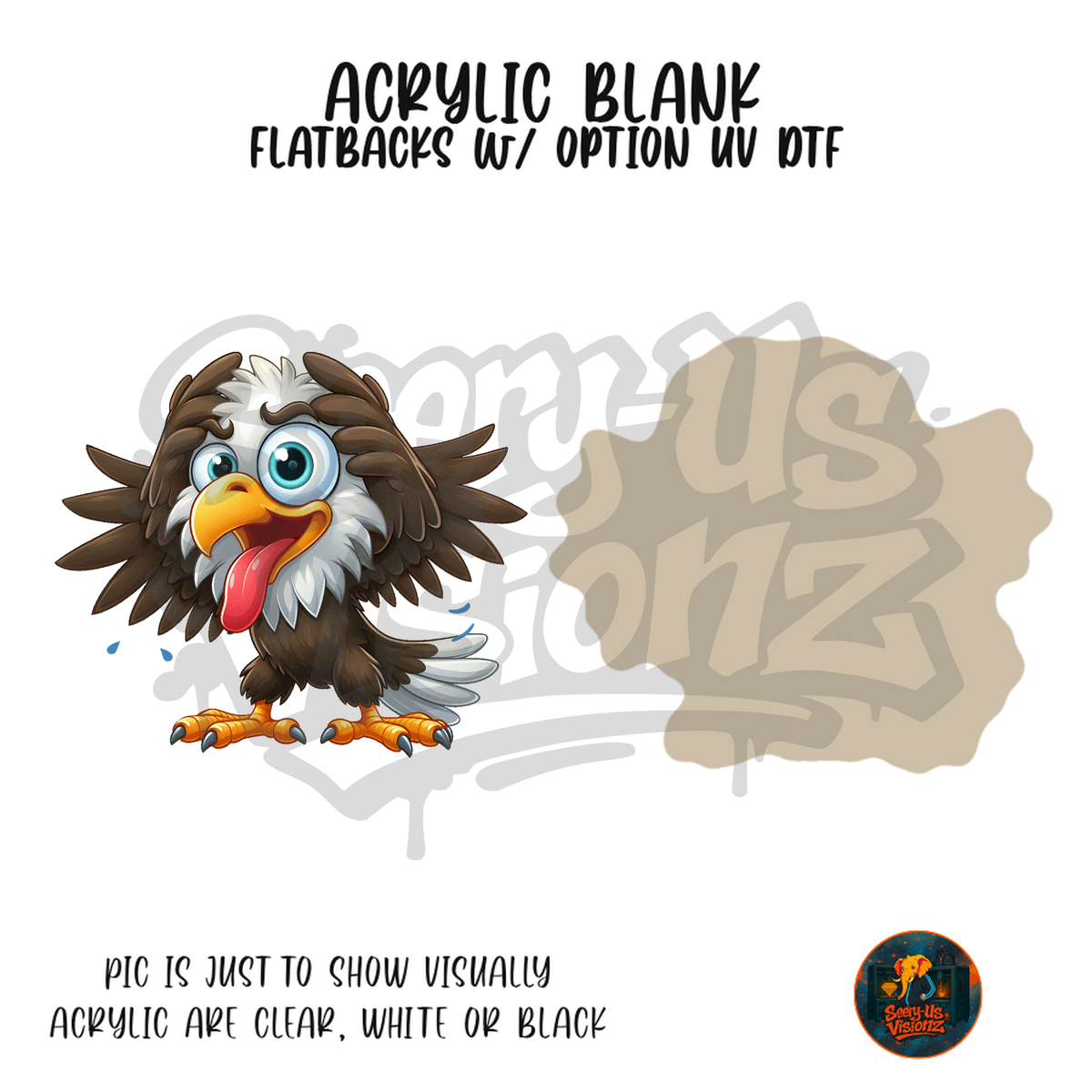 Goofy Bald Eagle acrylic blank, Acrylic & UV DTF Print
