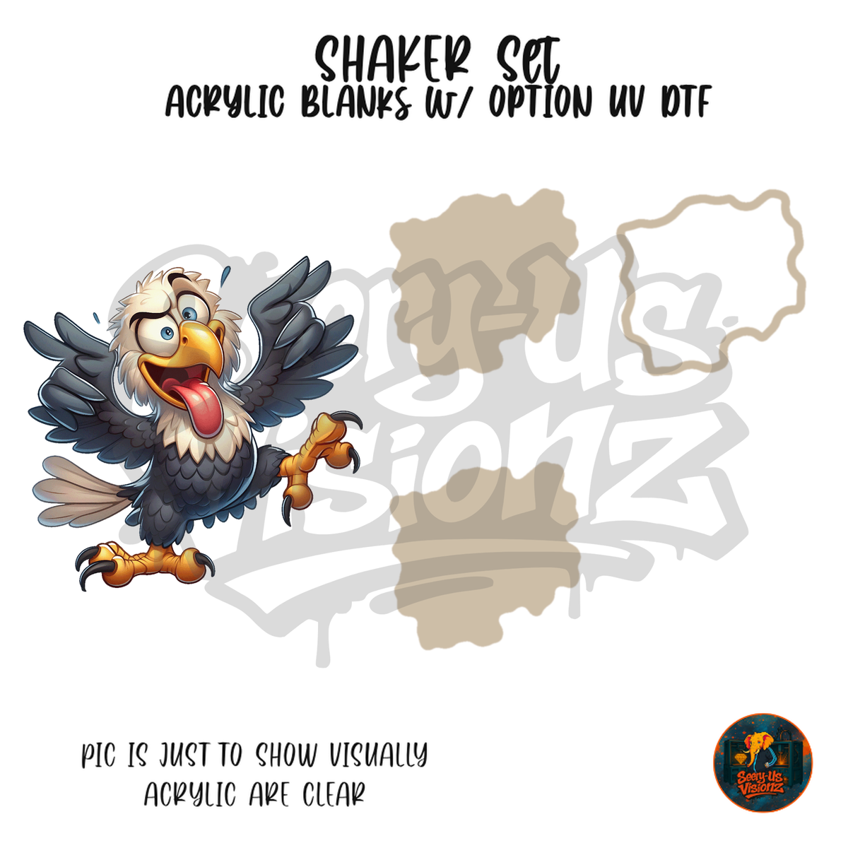 Goofy Vulture shaker set acrylic blanks