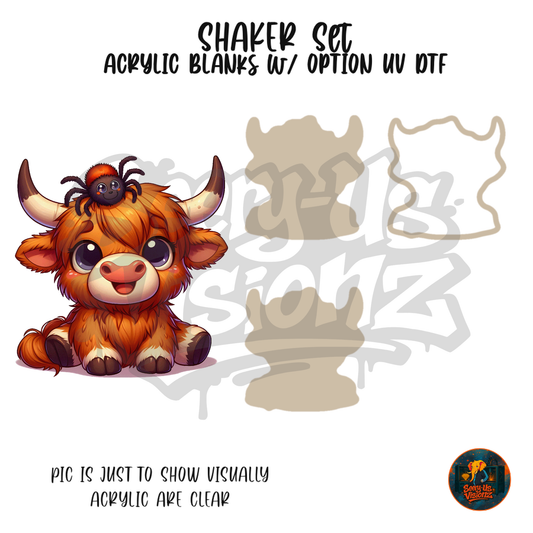 Highland Cow Spider Hat shaker set acrylic blanks
