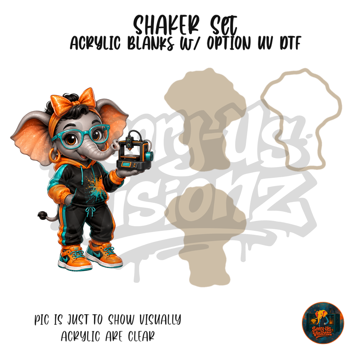Elephant Orange Streetwear shaker set acrylic blanks