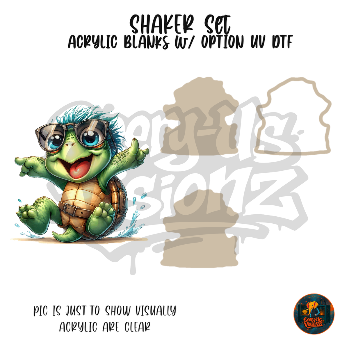 Goofy Turtle Glasses shaker set acrylic blanks