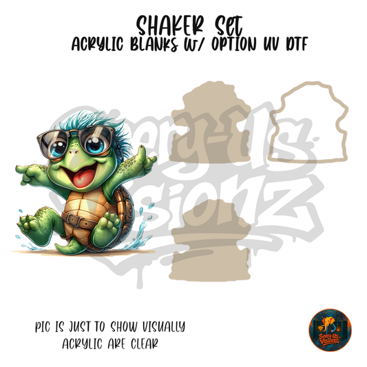 Goofy Turtle Glasses shaker set acrylic blanks