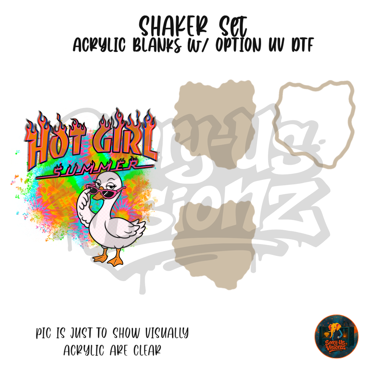 Hot Girl Summer Goose Orange shaker set acrylic blanks