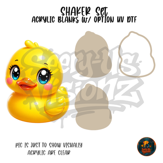 Yellow Rubber Duck shaker set acrylic blanks