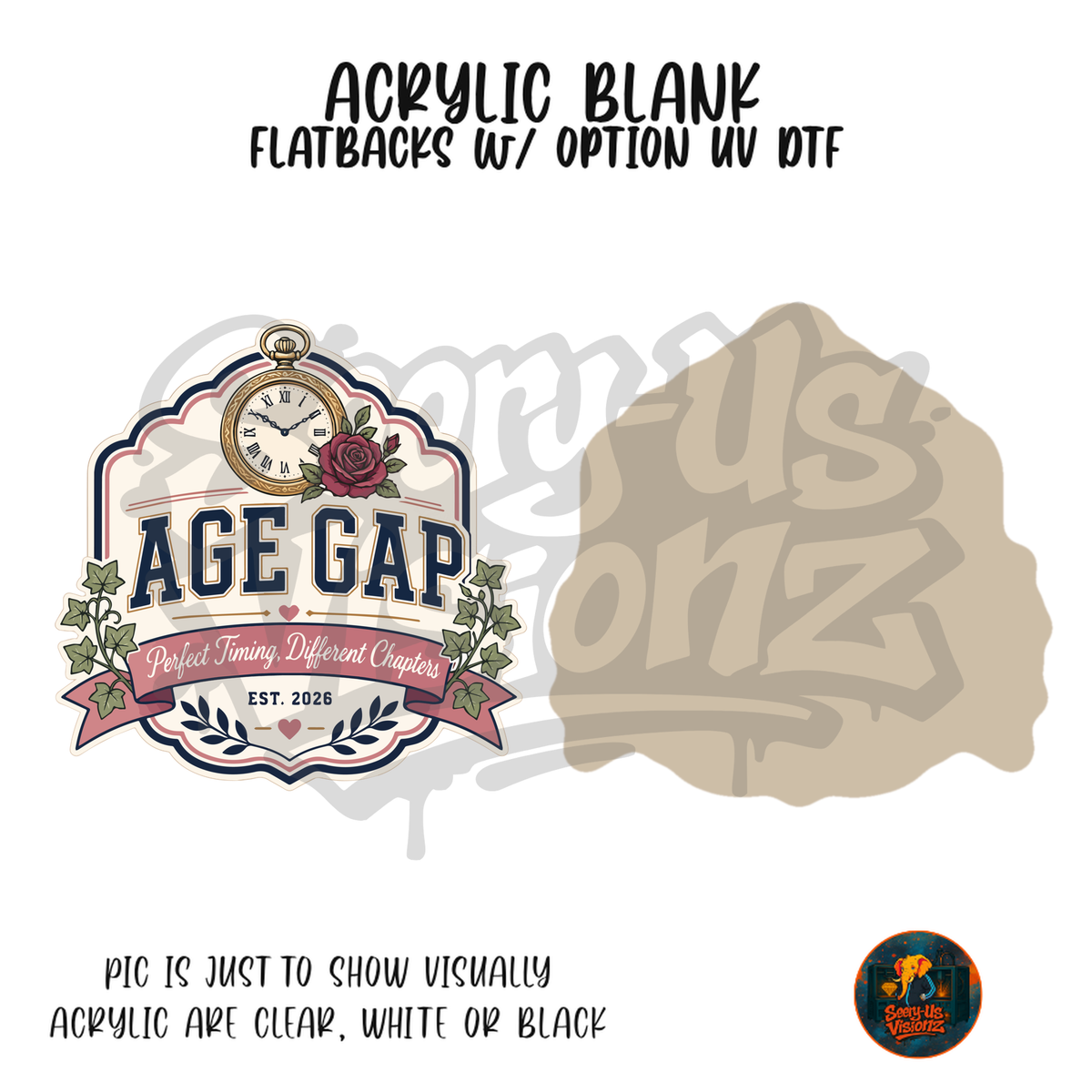 Age Gap Book Trope acrylic blank, Acrylic & UV DTF Print