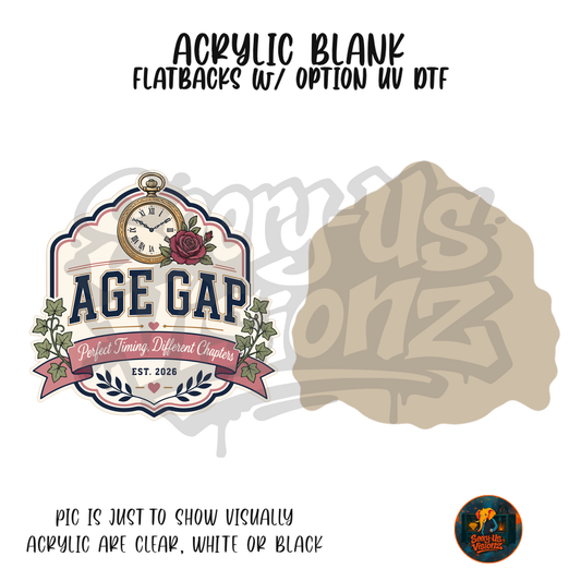 Age Gap Book Trope acrylic blank, Acrylic & UV DTF Print