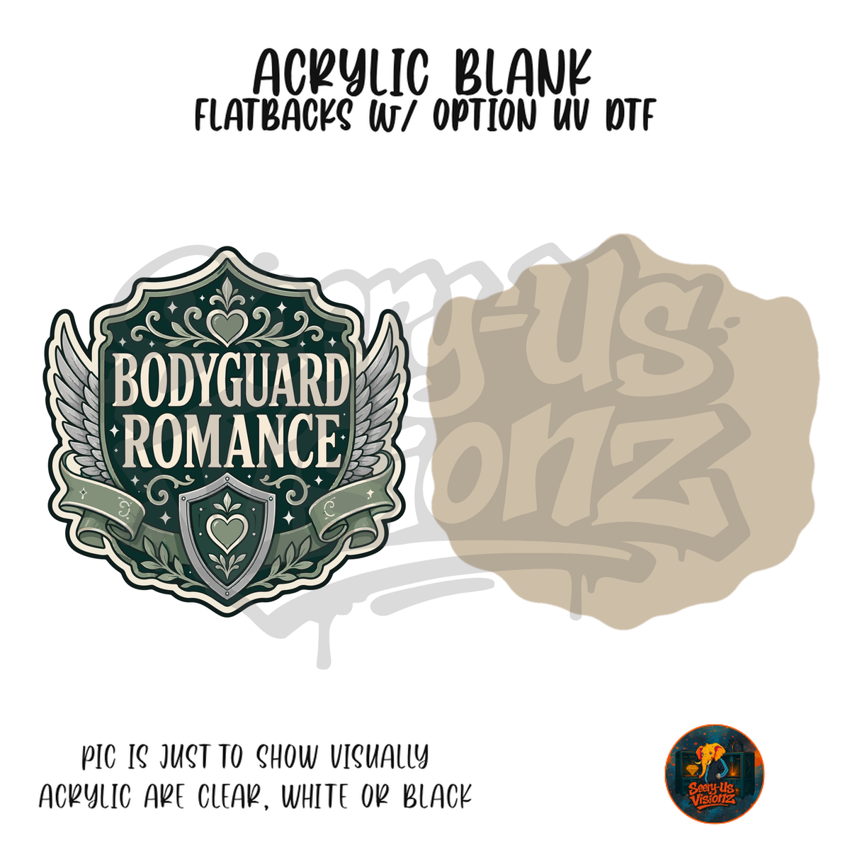 Bodyguard Romance Book Trope acrylic blank, Acrylic & UV DTF Print