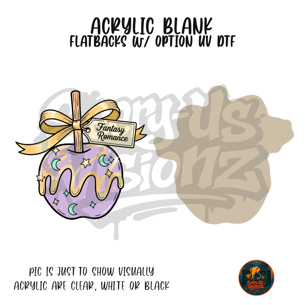 Fantasy Romance Candy Apple acrylic blank, Acrylic & UV DTF Print