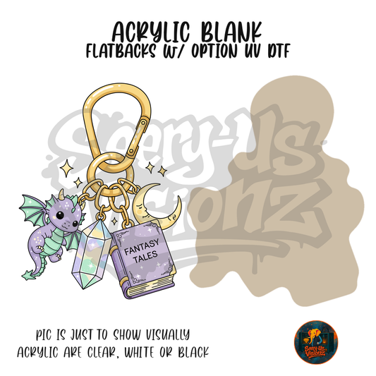 Fantasy Tales Dragon Keychain acrylic blank, Acrylic & UV DTF Print