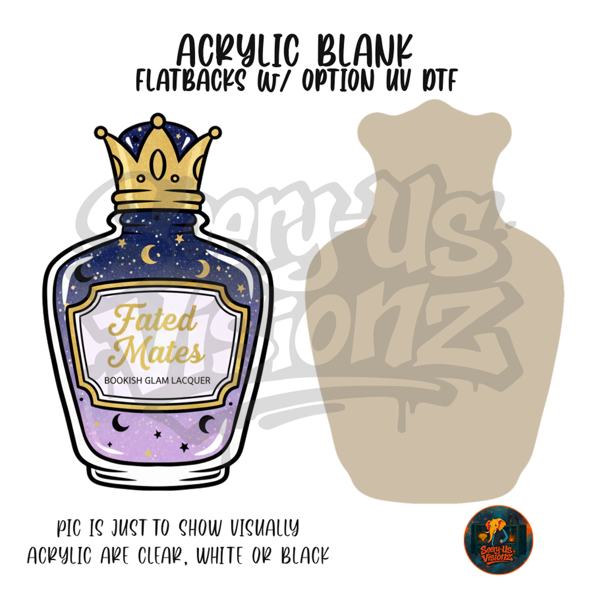 Fated Mates Perfume Bottle acrylic blank, Acrylic & UV DTF Print